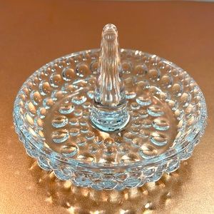 Studio Crystal by Studio Silversmith hobnail clear glass ring holder dish bowl